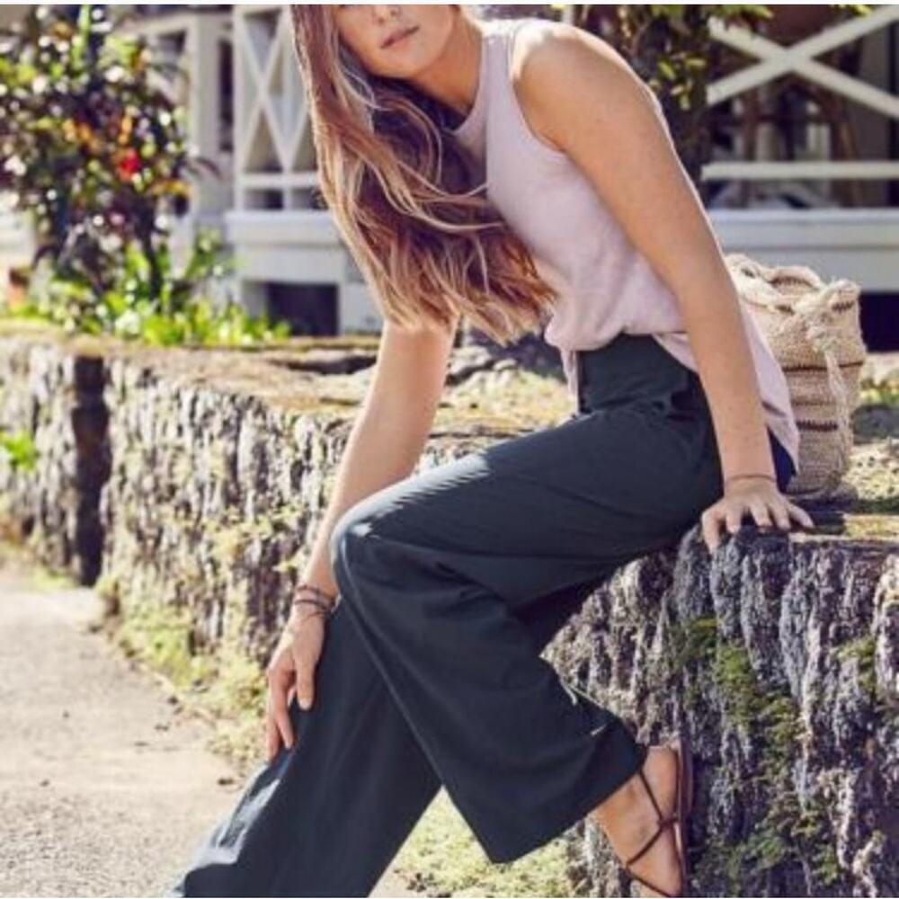 Athleta Chelsea Wide Leg Pants Navy Women’s Size 6 Style #792454 - Picture 3 of 12